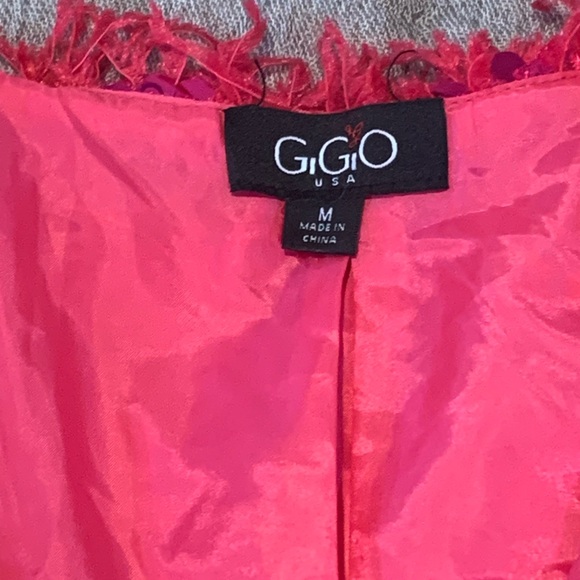 Women’s PINK Feather and Sequin Jacket Size Medium Barbie Boho Legally Blond - Picture 10 of 11